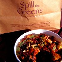 Chickpeas and tempeh with tomato at Spill the Greens in Lisbon