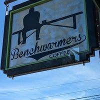 Sign at Benchwarmer's Coffee & Doughnuts in West Reading