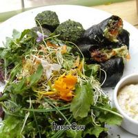 Raw sushi and falafel of Prana Raw Food Bar. at Prana Raw Food Bar in Cusco