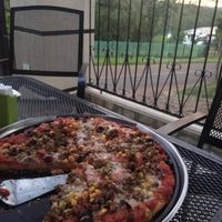 Pizza vegana. at Natu Center Restaurant Vegetariano in Saltos Del Monday