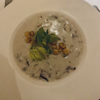 Absolute MUST- smoked oyster mushroom chowder ! at Wynn Hotel - Lakeside in Las Vegas