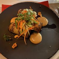 Impossible meat wrapped in Eggplant at Wynn Hotel - Lakeside in Las Vegas