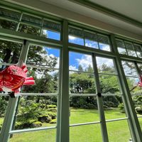 garden view at Taishō Roman Tea Room in Hirosaki