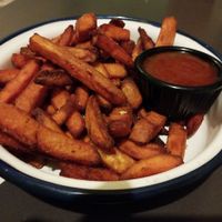 Yummy sweet potatoes with vegan sauce. at PicNic in Velez-malaga