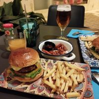 Vegan beyond burgers with yummy fries. at PicNic in Velez-malaga