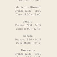 Opening hours   at L'Evangelista Ristorante & Enoteca in Verona