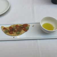Starter with a crispy tortilla. The olive oil stole the show  at L'Evangelista Ristorante & Enoteca in Verona