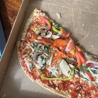 Vegan veggie pizza, thin and crispy base  at Domino's Pizza - Floresstraat in Groningen