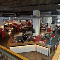 The restaurant from the 1st floorr  at La Fábrica  in Malaga