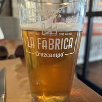 Locally brewed non-alcoholic beer  at La Fábrica  in Malaga