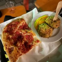 Polpette di bulgur e legumi e focaccia at Osteria di Fuori Porta in Padua