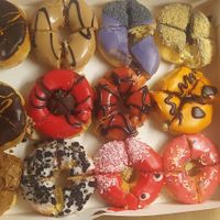 Donut box at Dunkin' in Salzburg