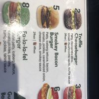 Menu  at Vegan Burger - Dubai Mall in Dubai