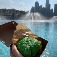 You can always eat outside a food court  at Vegan Burger - Dubai Mall in Dubai