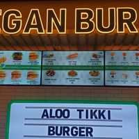Marquee and menu at Vegan Burger - Dubai Mall in Dubai