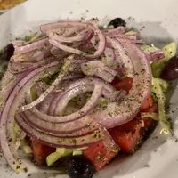 Cucumber tomato salad   at Under The Pine Tree in Skiathos