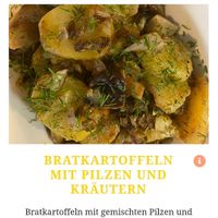 Vegane Speisekarte - Bratkartoffeln mit Pilzen und Kräutern at Café Arbat in Rostock