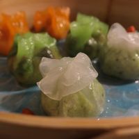 edamame truffle dumpling, wild mushroom dumpling, golden squash dumpling  at Yauatcha - City in London