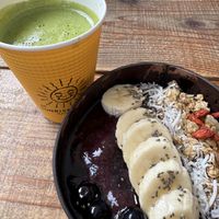 Açaí Bowl and Coconut Matcha   at The Sunrise Shack in Kamakura