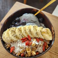 Blue dream smoothie bowl at The Sunrise Shack in Kamakura