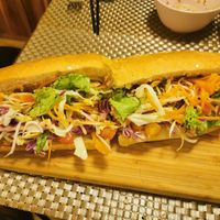 Crispy Tofu Baguette. So fresh. Unreal. at Street Three Restaurant & Bar Kratie in Krong Kracheh