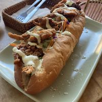 Fried mushroom baguette  at Street Three Restaurant & Bar Kratie in Krong Kracheh