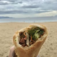 Vegan Banh mi by the beach  at Chay Banh Mi - Food Cart in Nha Trang