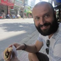 Me enjoying my banh mi 😋  at Chay Banh Mi - Food Cart in Nha Trang