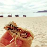 Yum yum!  at Chay Banh Mi - Food Cart in Nha Trang