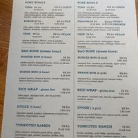 Menu with vegan bowl (without feta)  at Pa'kai Food Fortress in Sibenik