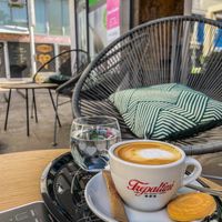 Coffee with different kind vegan milk   at Secret Garden in Koper