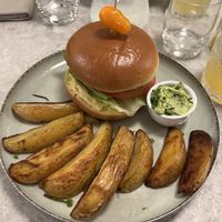 Beyond meat burger  at Bistro Verde in Copenhagen