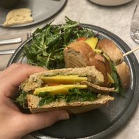Panini. In the back you see hummus and guacamole  at Bistro Verde in Copenhagen