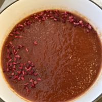 Tomatensuppe mit Erdbeeren  at Bistro Verde in Copenhagen