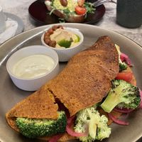 Savoury breakfast pancake   at Bistro Verde in Copenhagen