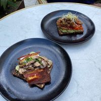 Vegan smorgasbord/ open sandwiches at Bistro Verde in Copenhagen