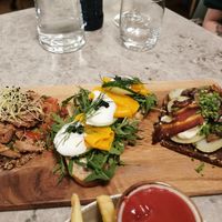 Three kinds of smørrebrø at Bistro Verde in Copenhagen