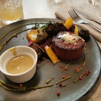 Juicy marble steak at Bistro Verde in Copenhagen