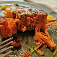 Juicy marble steak (mostly eaten) at Bistro Verde in Copenhagen