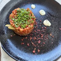 Local taste with this rye bread dish Danish style   at Bistro Verde in Copenhagen