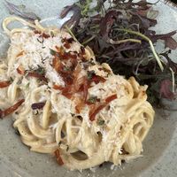 Spaghetti carbonara   at Bistro Verde in Copenhagen