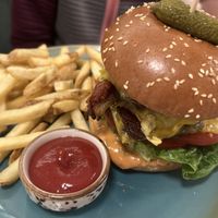 Double trouble burger  at Bistro Verde in Copenhagen