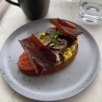 Tofu Scramble w Bacon on Toast  at Bistro Verde in Copenhagen