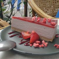 Strawberry cheese cake at Bistro Verde in Copenhagen