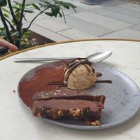Chocolade nut brownie at Bistro Verde in Copenhagen