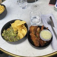Guacamole and oyster mushrooms   at Bistro Verde in Copenhagen