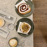 Cinnamon roll and Danish pastries  at Bistro Verde in Copenhagen