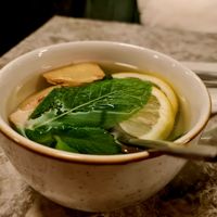 Homemade herbal tea at Bistro Verde in Copenhagen