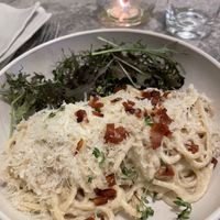 Spaghetti carbonara   at Bistro Verde in Copenhagen