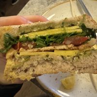 Inside the tofu panini  at Bistro Verde in Copenhagen